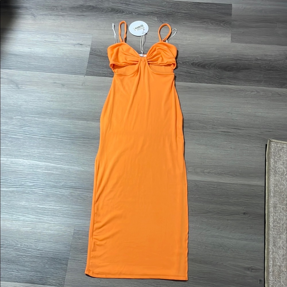 Orange Cut Out Dress